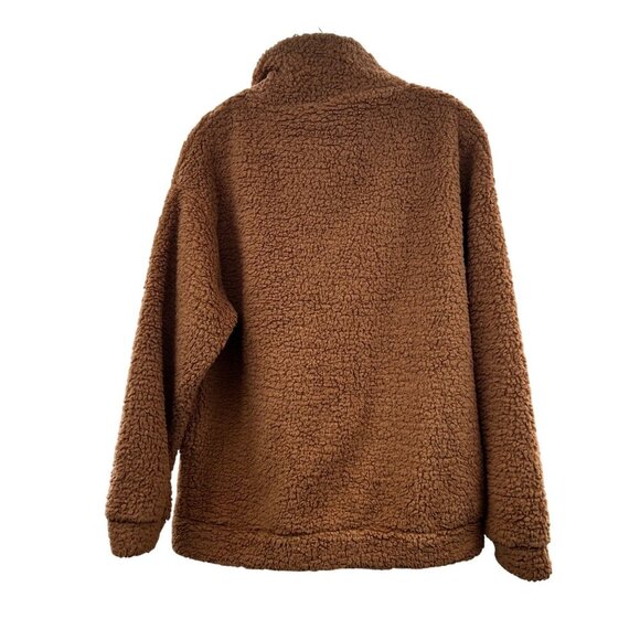 Pretty Garden Women's Sherpa Fleece Coat Full Zip Brown Size XL - Picture 7 of 9
